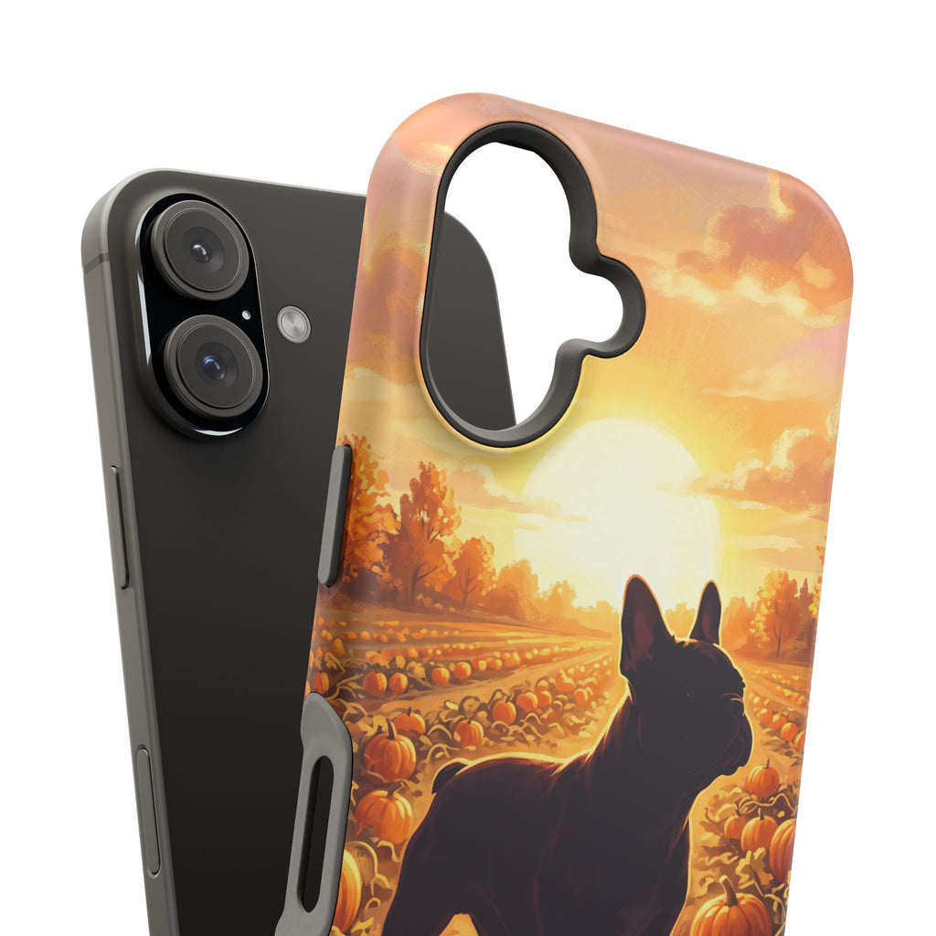 Personalized French Bulldog Pumpkin Patch Phone Case — Wireless Charging Cover
