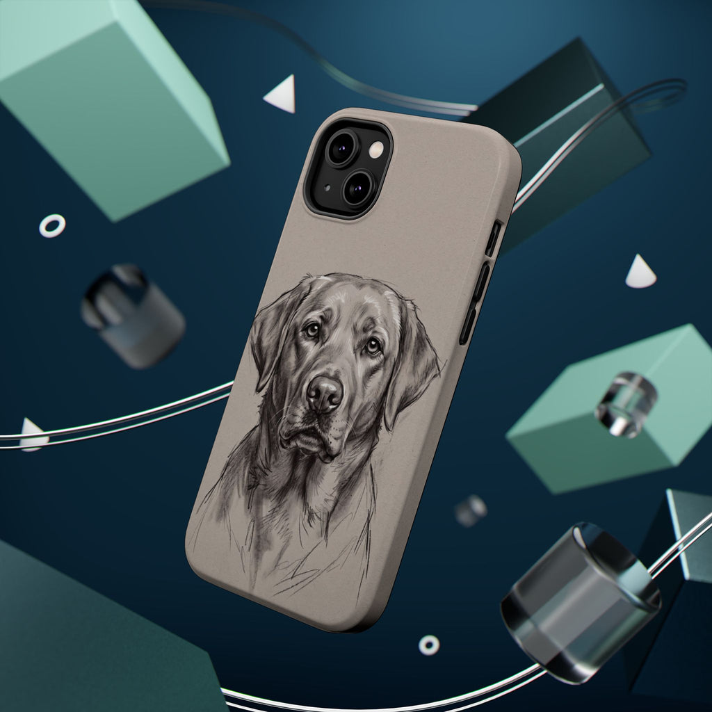 Charcoal Sketch Labrador Phone Case — Tough Magnetic Case with Wireless Charging