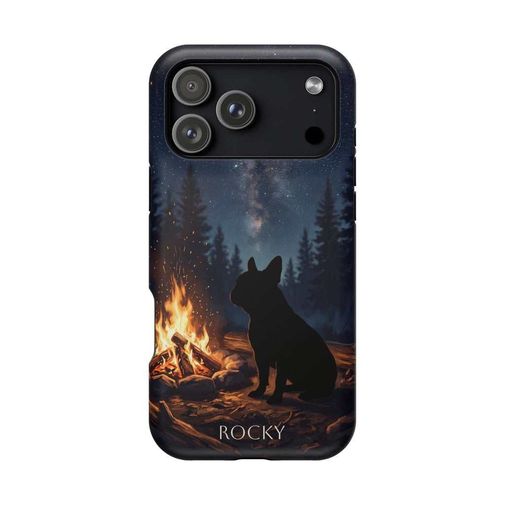 Personalized French Bulldog Campfire Phone Case — Wireless Charging Cover
