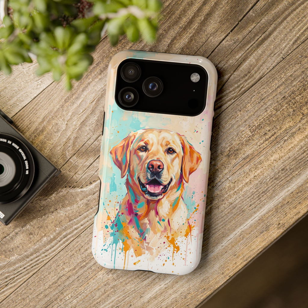 Yellow Labrador Colour Splash Phone Case — Tough Magnetic Case with Wireless Charging
