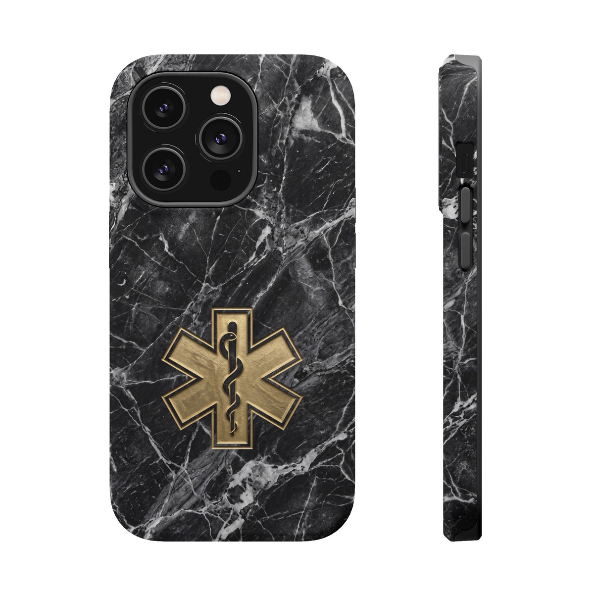 Paramedic/EMT Marble Phone Case — Magnetic Wireless Charging Cover