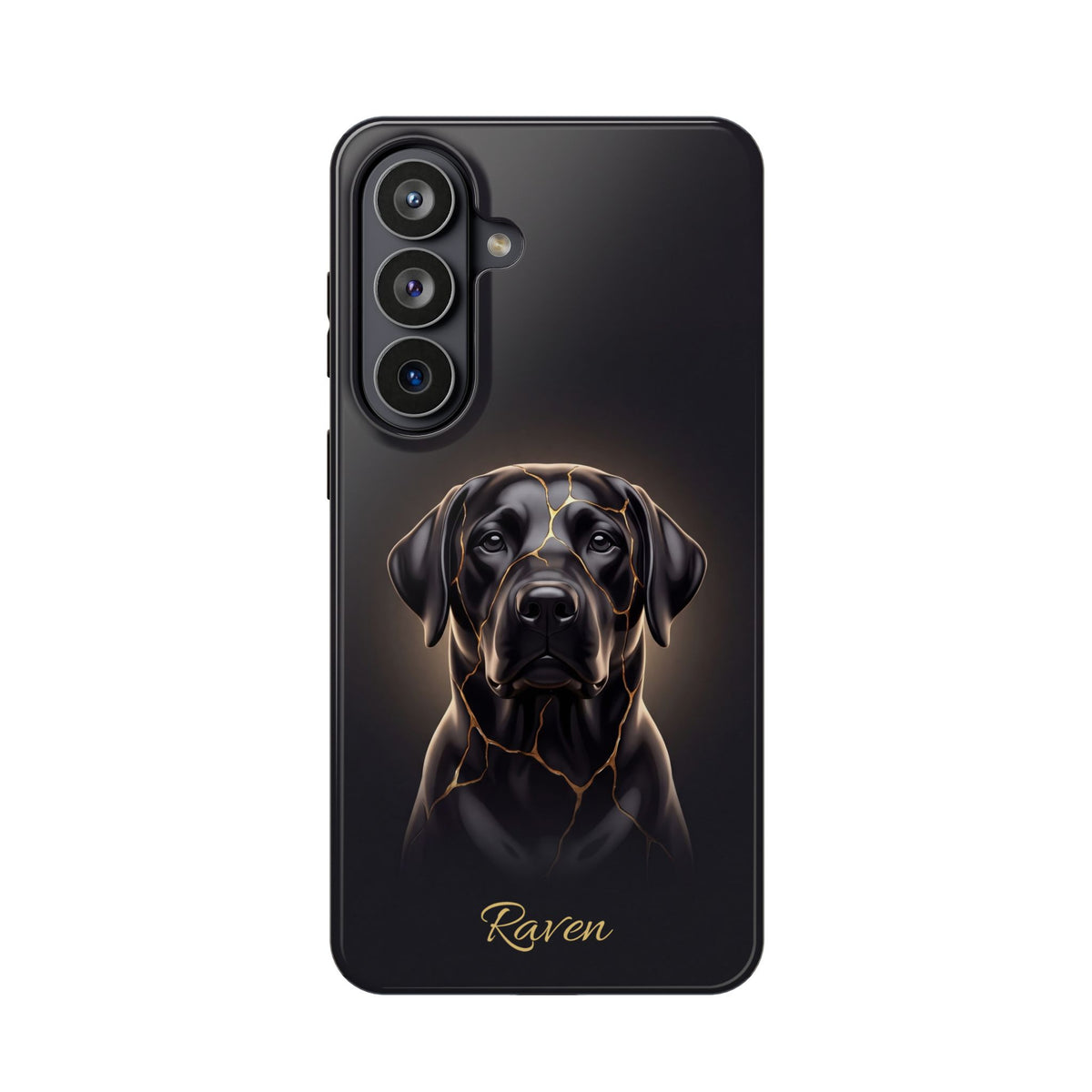 Personalized Obsidian Kintsugi Labrador Phone Case — Tough Magnetic Case with Wireless Charging