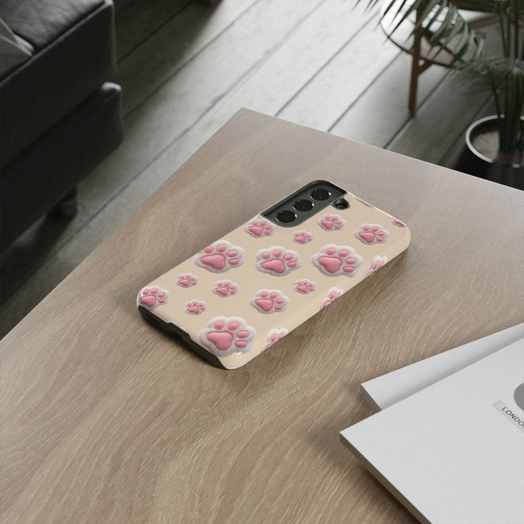 Golden Retriever Paw Print Phone Case | Cute Pink Paw Pattern for Dog Lovers | iPhone & Samsung