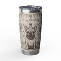 Birthday Frenchie Stainless Tumbler — 20 oz Personalized Travel Mug with Party Design