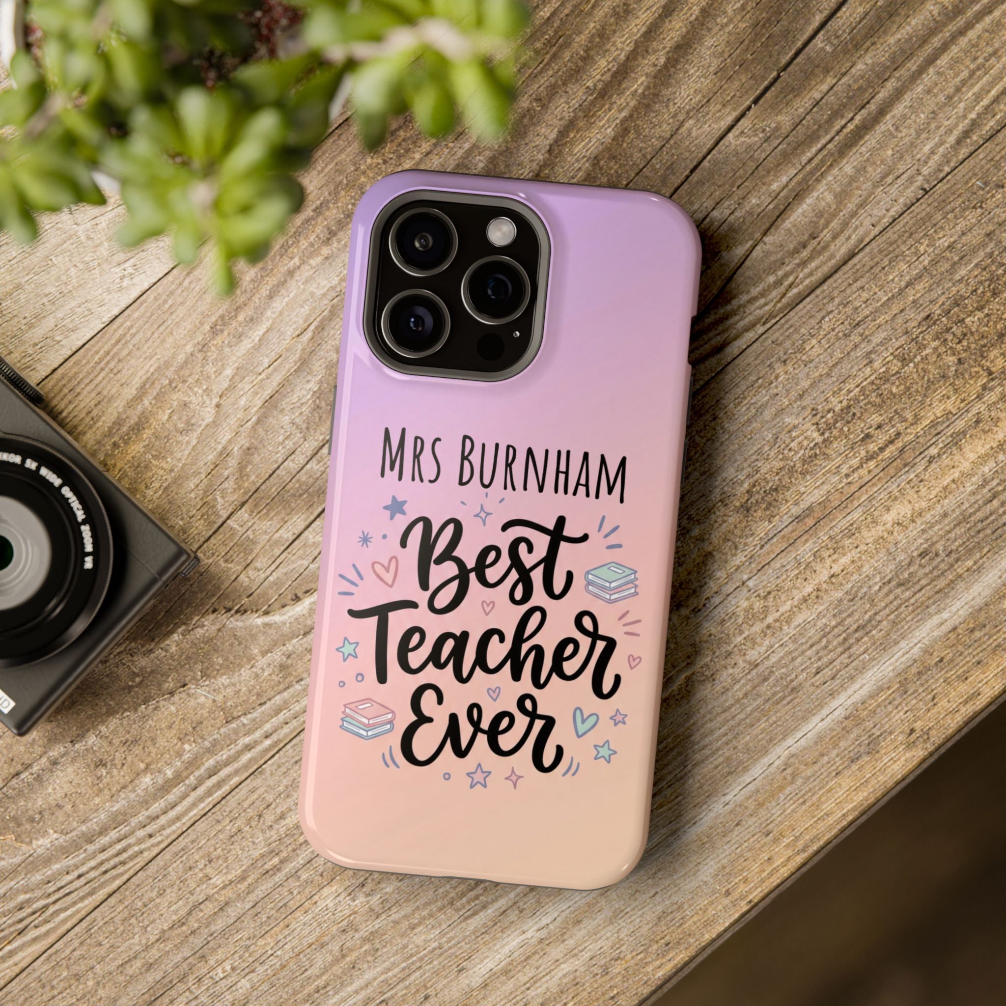 Best Teacher Ever Personalized Phone Case — Wireless Charging Cover