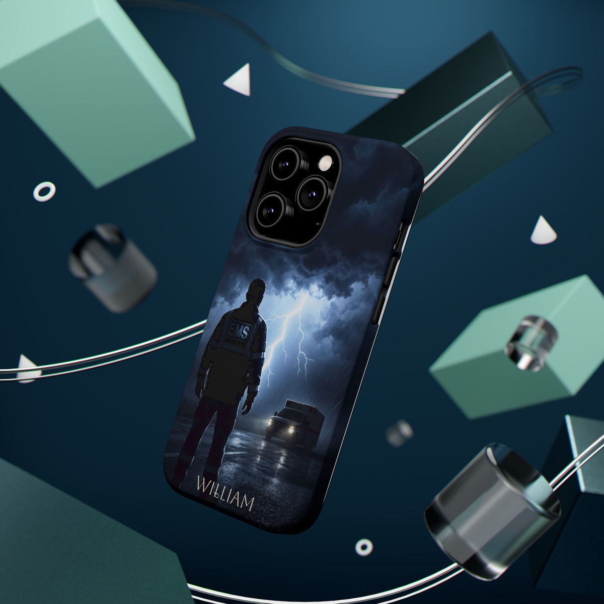 Personalized Lightning Storm EMS Phone Case — Wireless Charging Cover