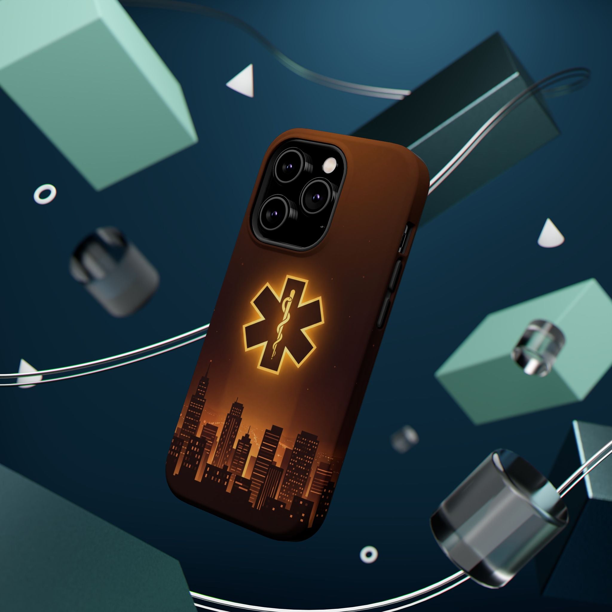 Paramedic/EMT Skyline Phone Case — Magnetic Wireless Charging Cover