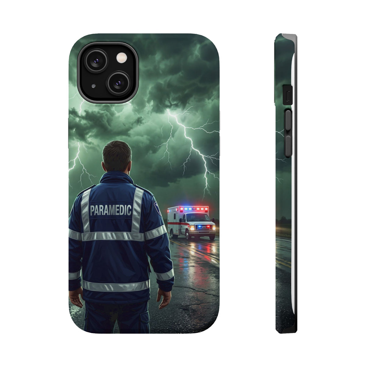 Paramedic Green Storm Phone Case — Magnetic Wireless Charging Cover