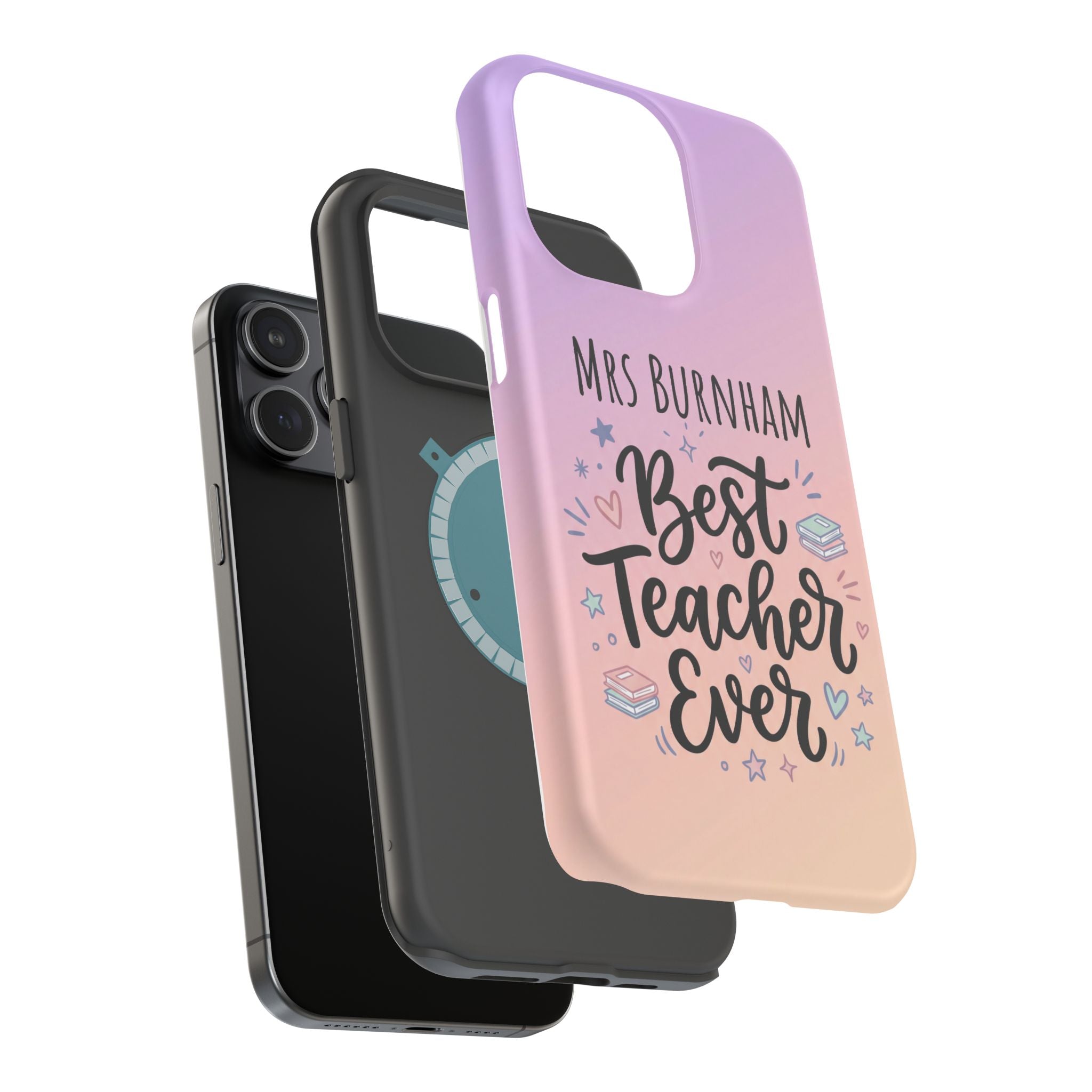 Best Teacher Ever Personalized Phone Case — Wireless Charging Cover