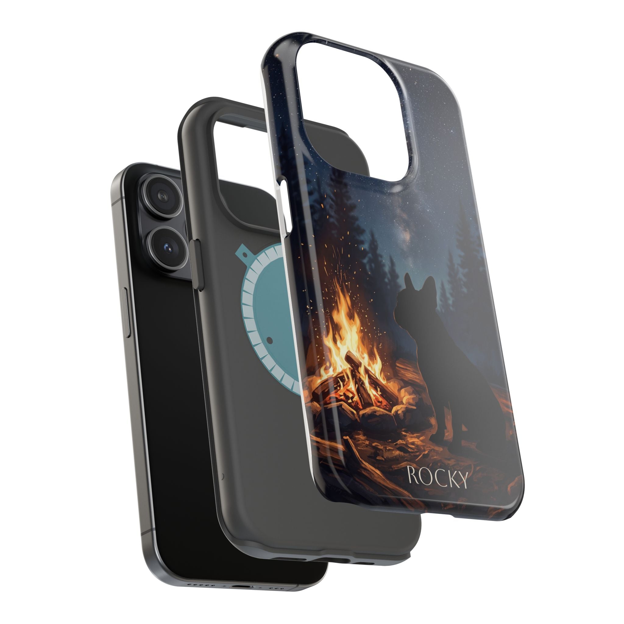 Personalized French Bulldog Campfire Phone Case — Wireless Charging Cover
