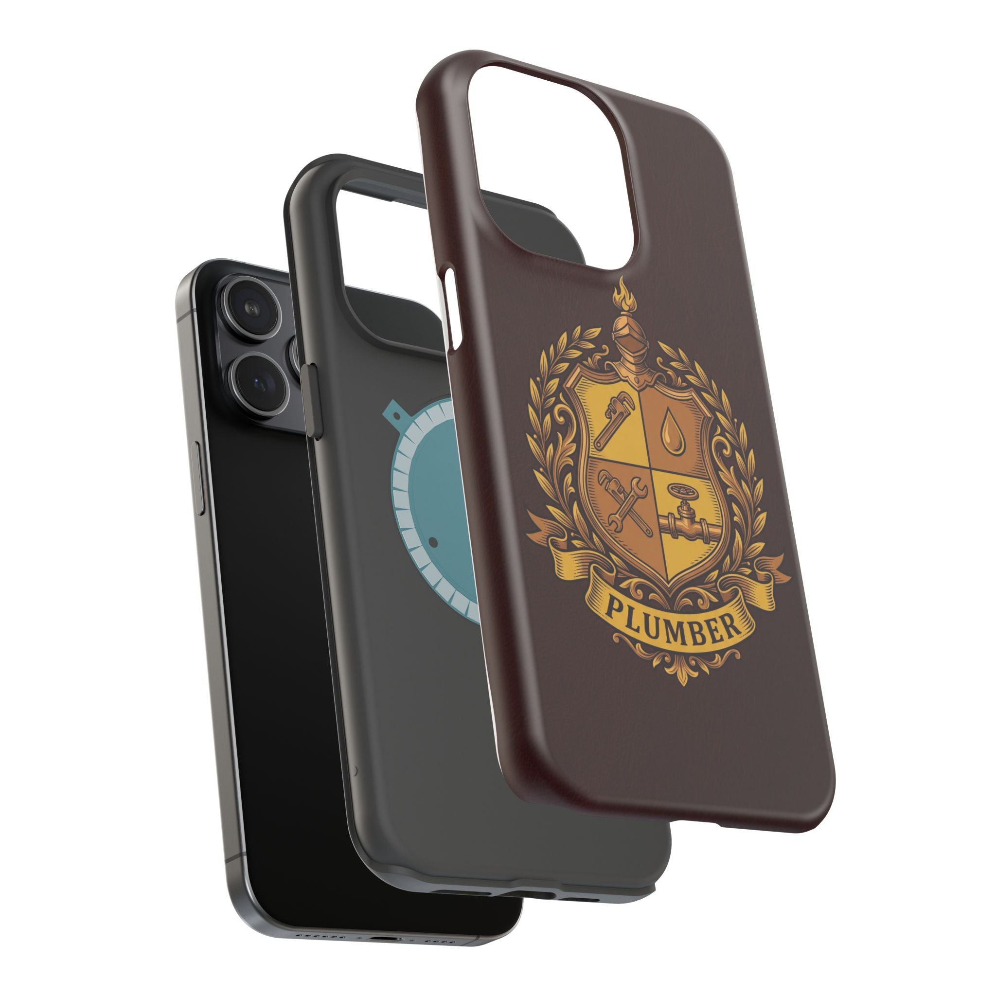 Plumber Crest Phone Case — Heraldic Shield Wireless Charging Cover