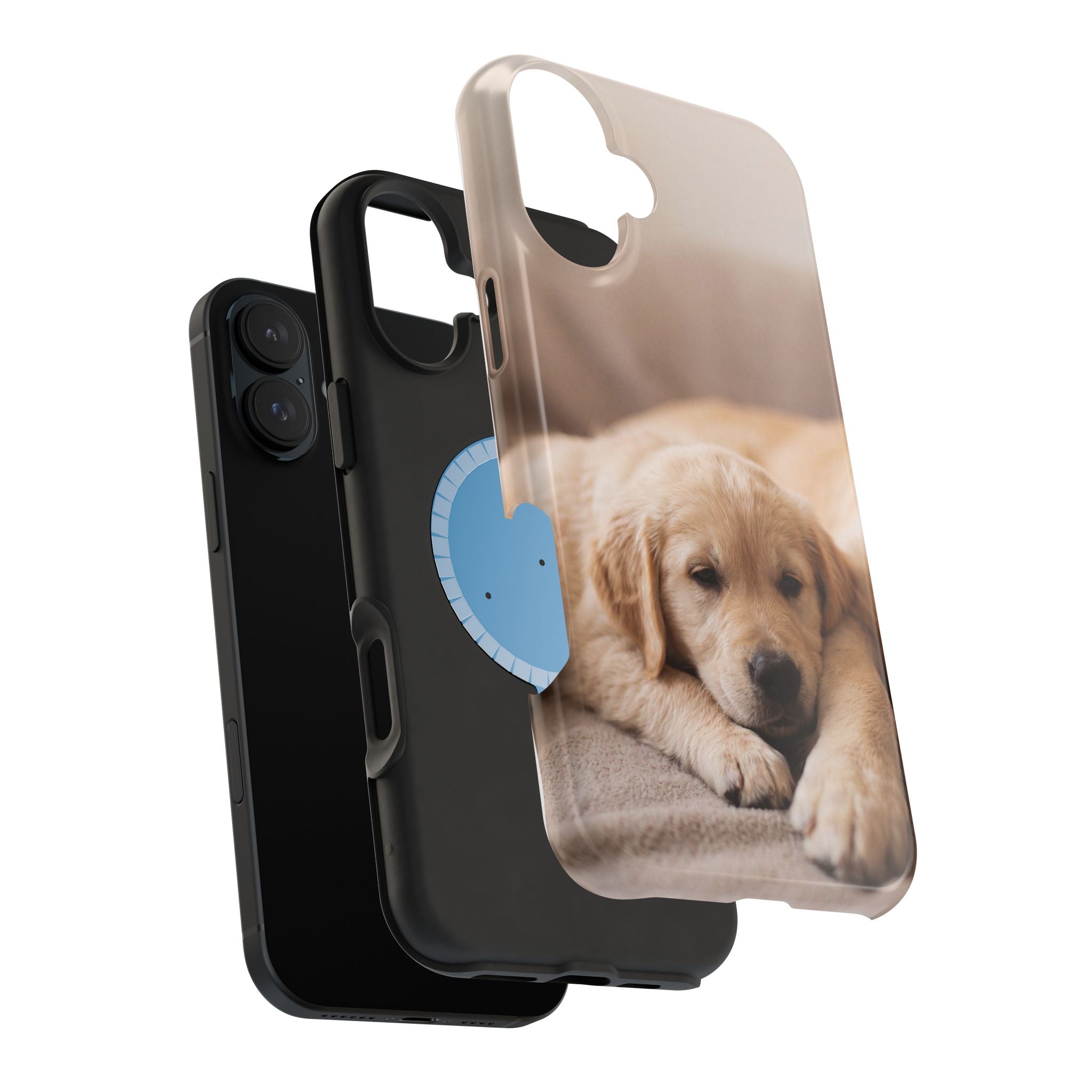Golden Retriever Puppy Phone Case — Impact-Resistant Wireless Charging Cover