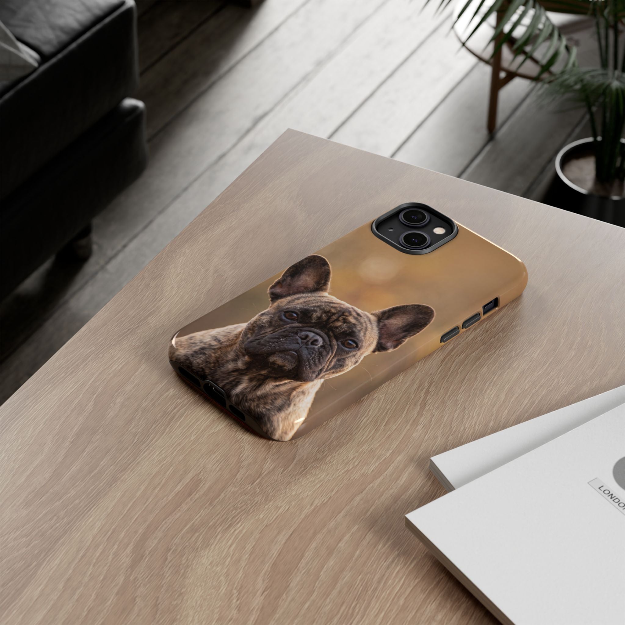 French Bulldog Portrait Phone Case | Realistic Brindle Frenchie Photo Case | iPhone & Samsung
