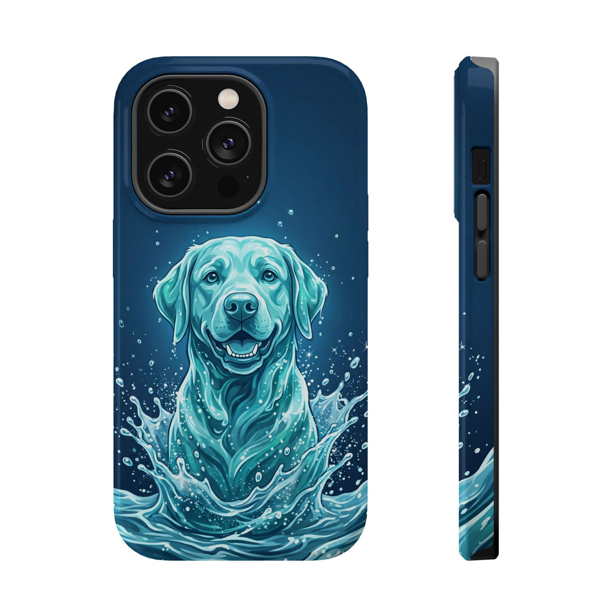 Water Splash Labrador Phone Case — Tough Magnetic Case with Wireless Charging
