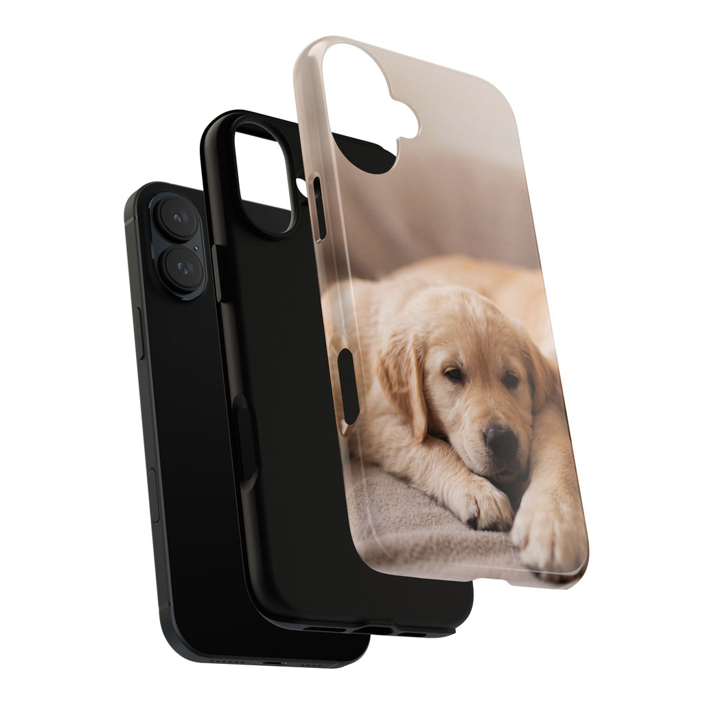 Sleepy Golden Retriever Puppy Phone Case | Cozy Cuddly Puppy Portrait | Samsung & iPhone