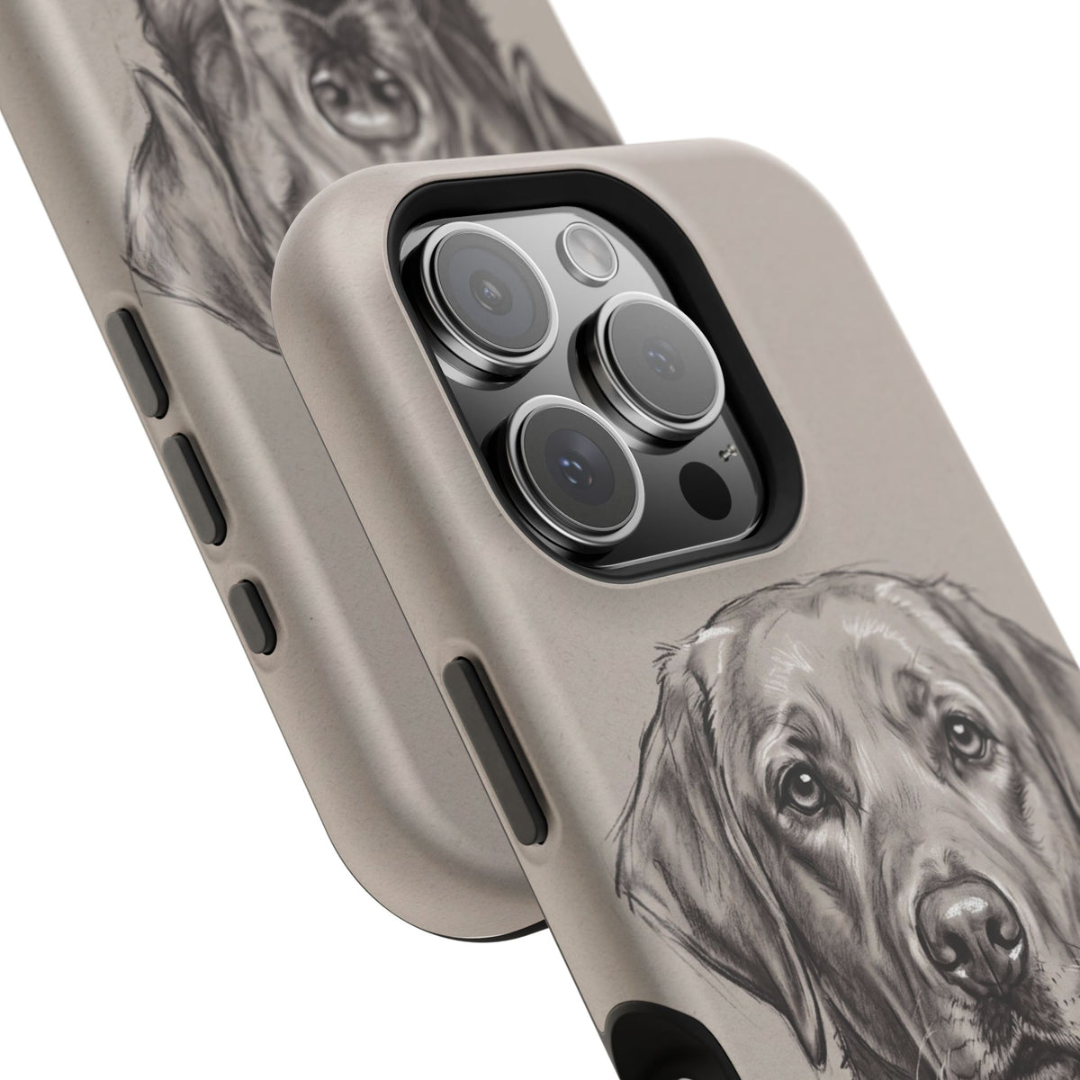 Charcoal Sketch Labrador Phone Case — Tough Magnetic Case with Wireless Charging