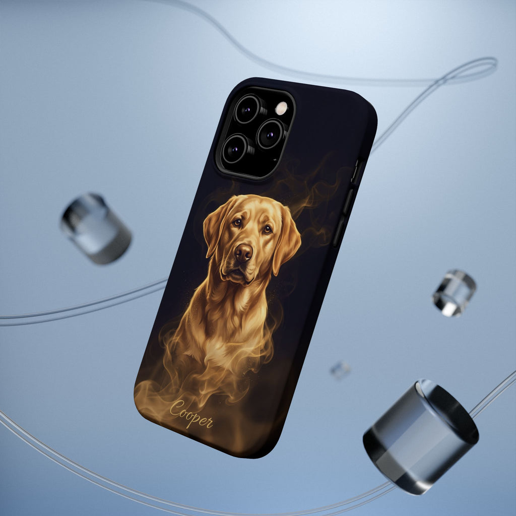Personalized Gold Smoke Labrador Phone Case — Tough Magnetic Case with Wireless Charging