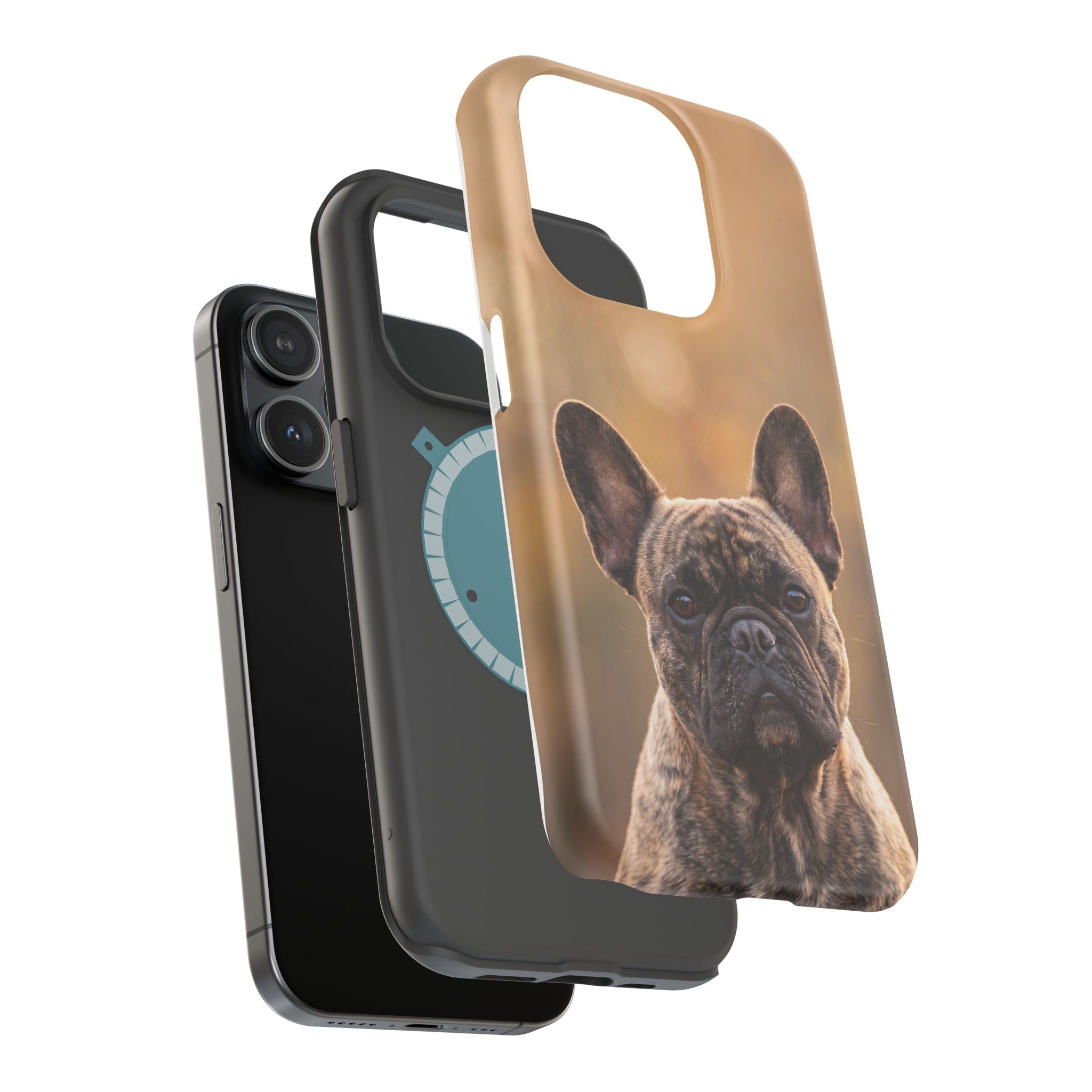 Brindle French Bulldog Phone Case — Impact-Resistant Wireless Charging Cover