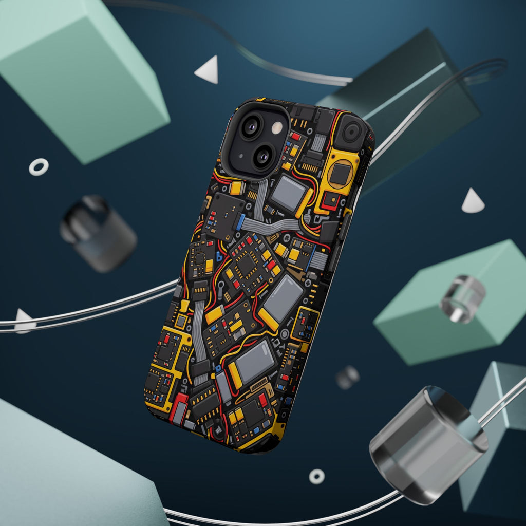 Voltage Board Phone Case — Yellow Circuit Wireless Charging Cover