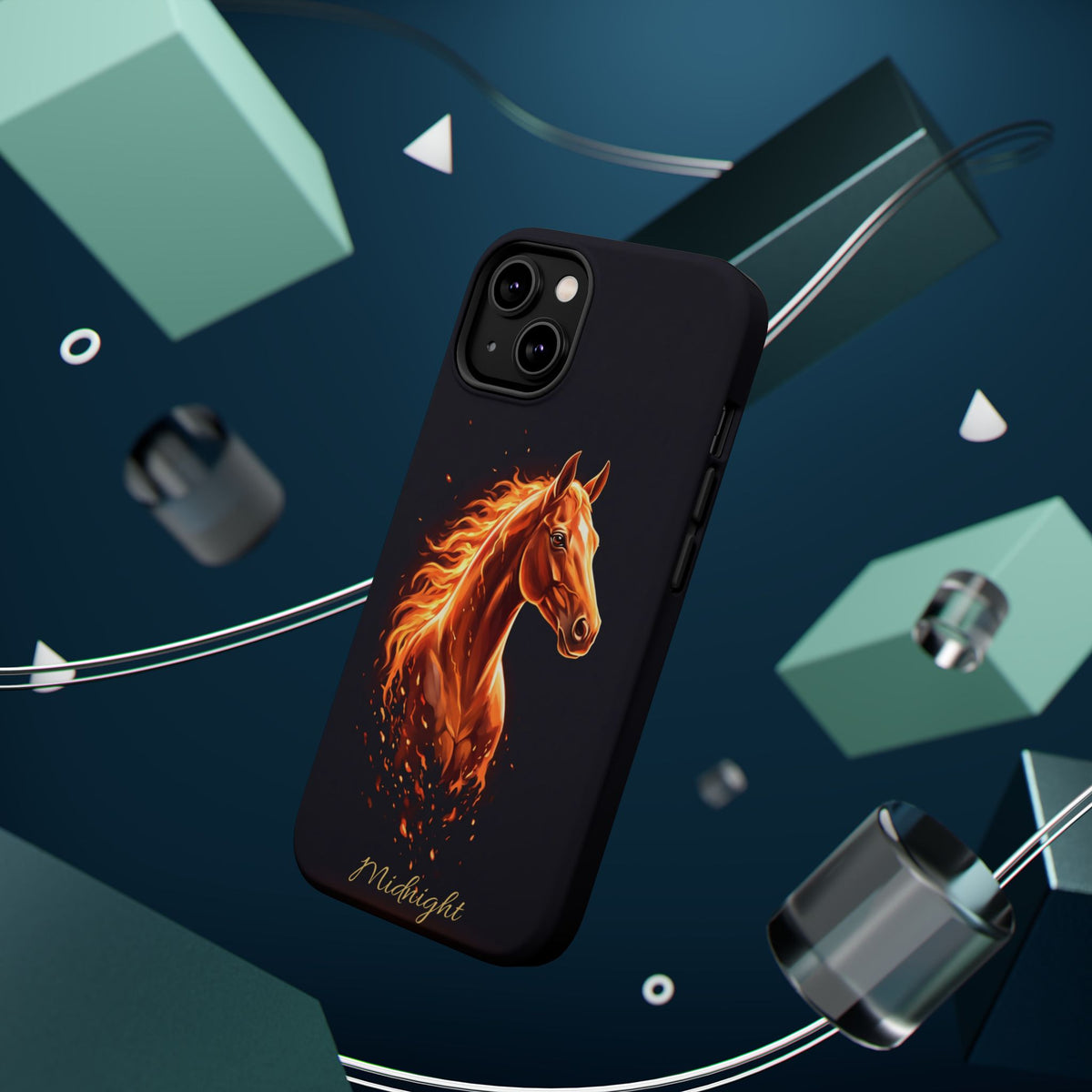 Personalized Fire & Ember Horse Phone Case — Tough Magnetic Case with Wireless Charging