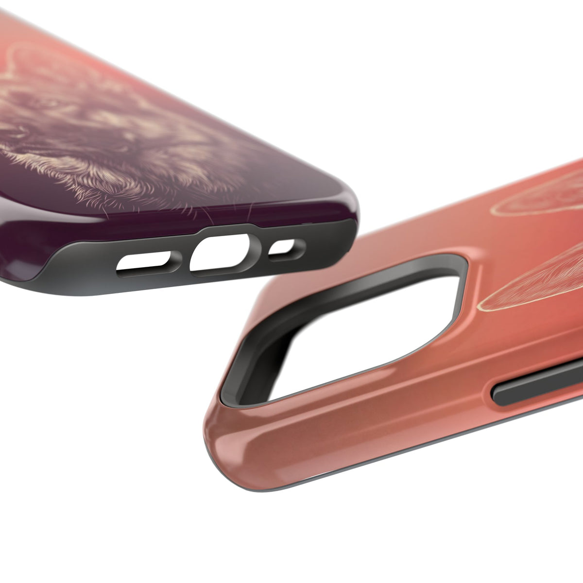 German Shepherd Phone Case | Sunset Sketch Art — Tough Magnetic Case with Wireless Charging