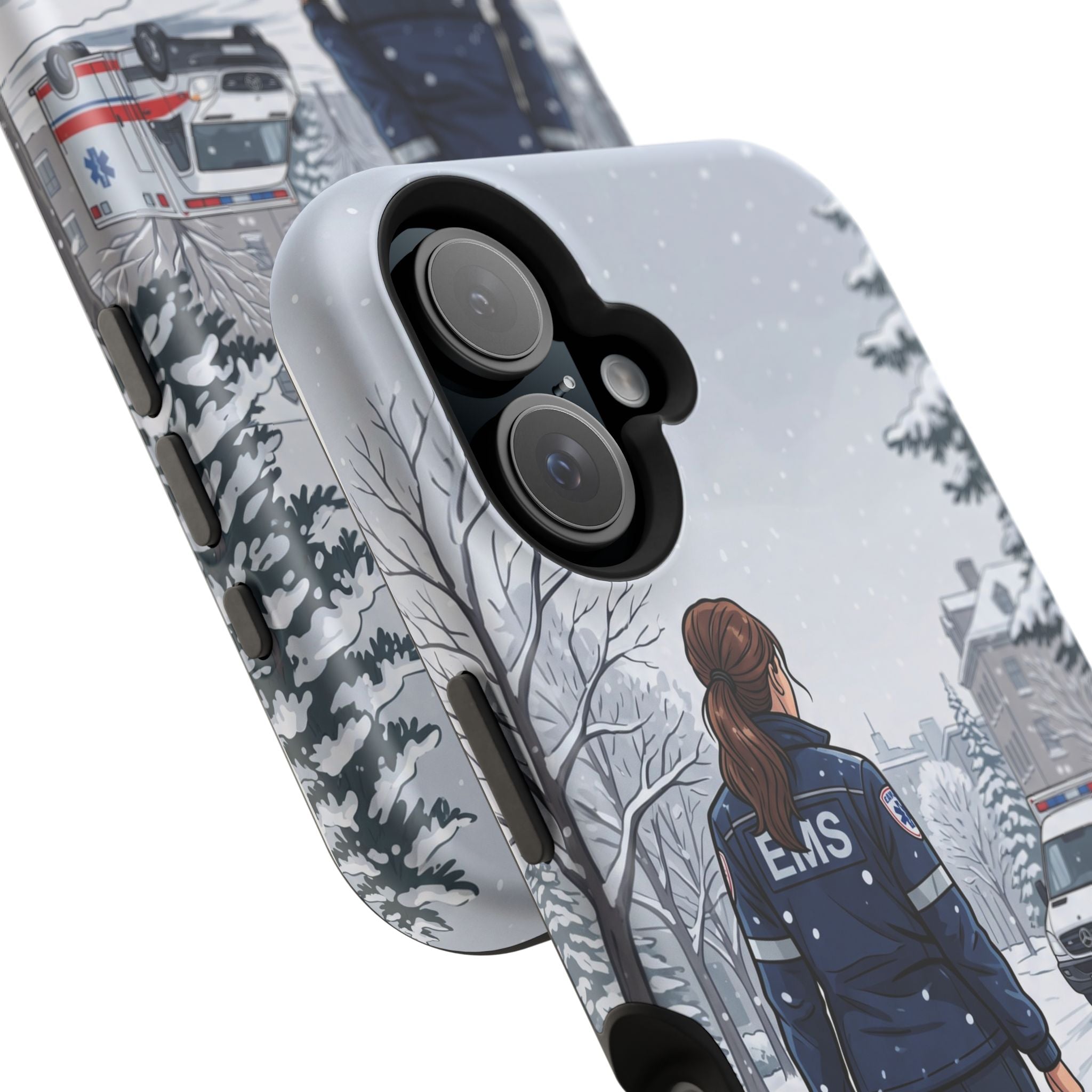 Paramedic/EMT Winter Phone Case — Magnetic Wireless Charging Cover
