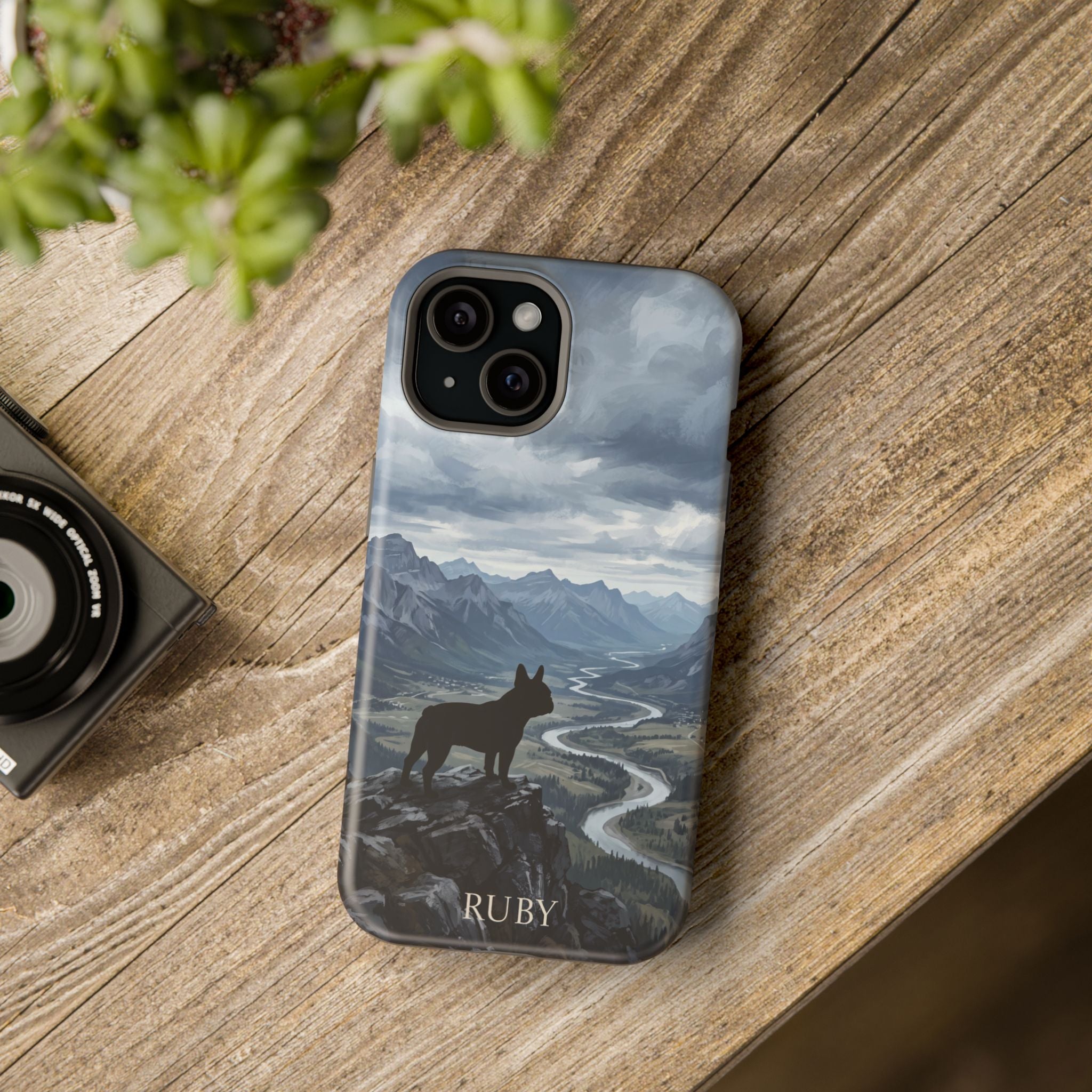 Personalized French Bulldog Mountain Valley Phone Case — Wireless Charging Cover