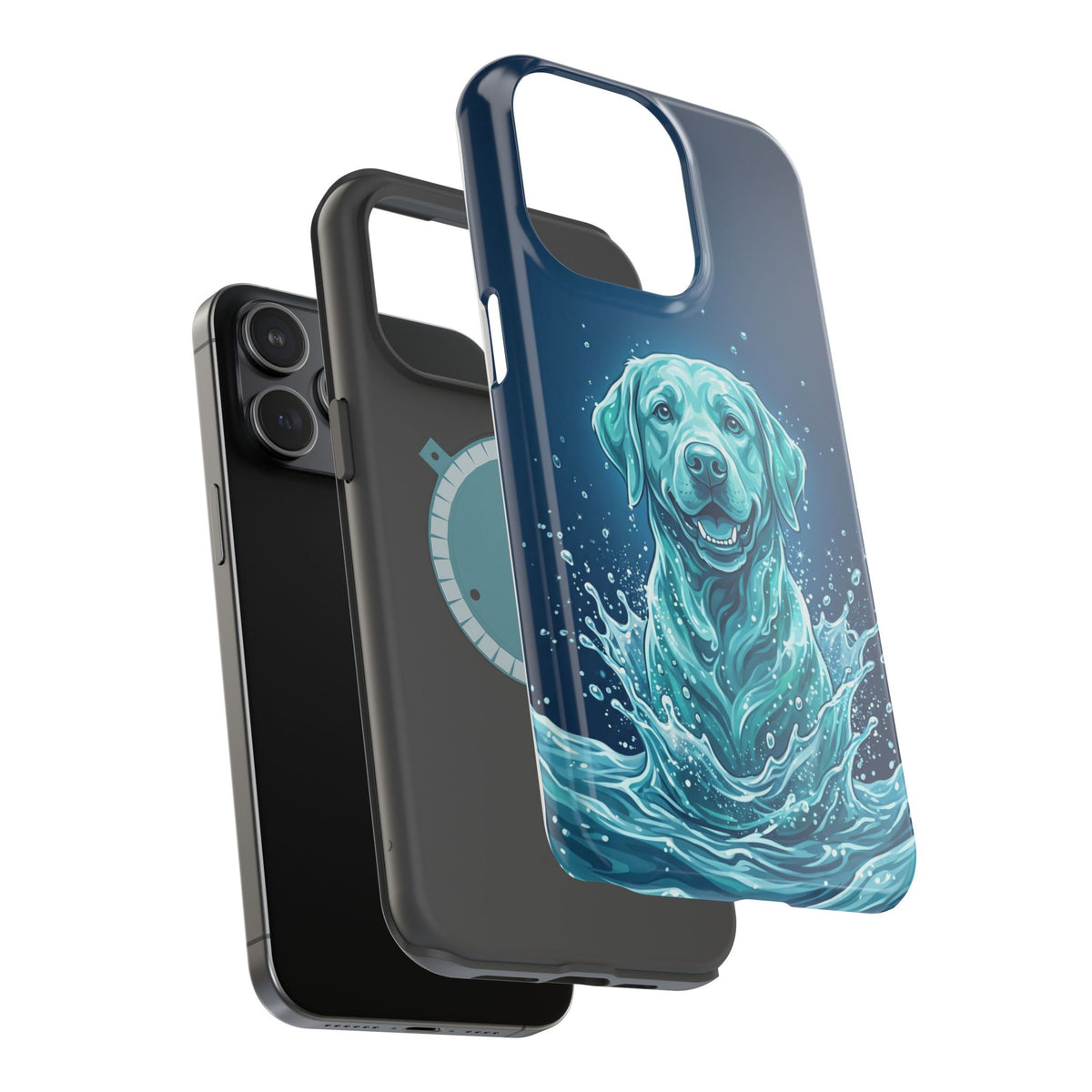 Water Splash Labrador Phone Case — Tough Magnetic Case with Wireless Charging