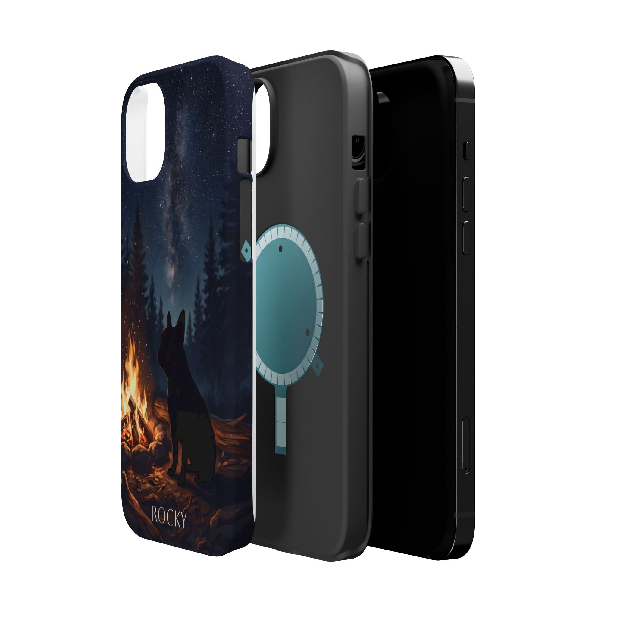 Personalized French Bulldog Campfire Phone Case — Wireless Charging Cover