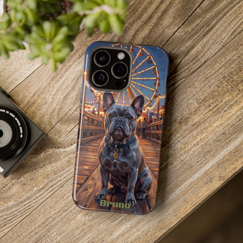 Personalized French Bulldog Pier Lights Phone Case — Wireless Charging Cover