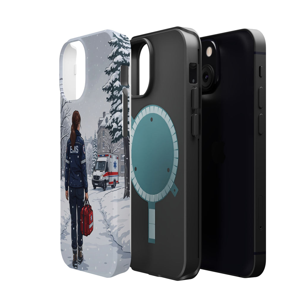 Paramedic/EMT Winter Phone Case — Magnetic Wireless Charging Cover
