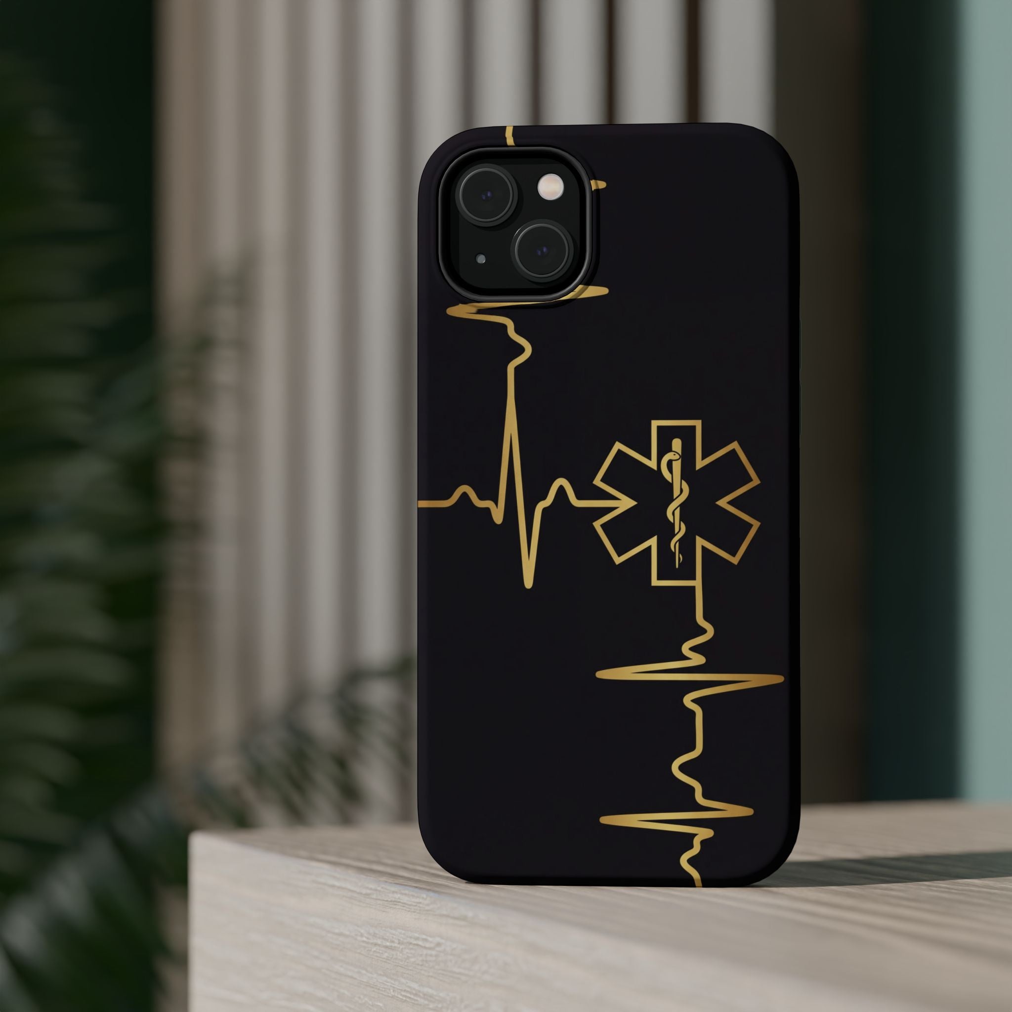 Paramedic/EMT Heartbeat Line Phone Case — Magnetic Wireless Charging Cover