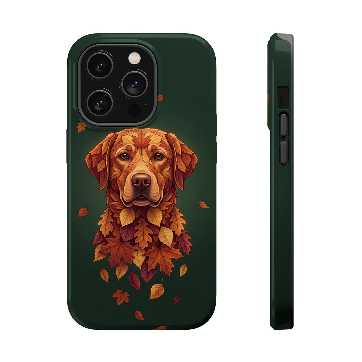 Autumn Leaves Labrador Phone Case — Tough Magnetic Case with Wireless Charging