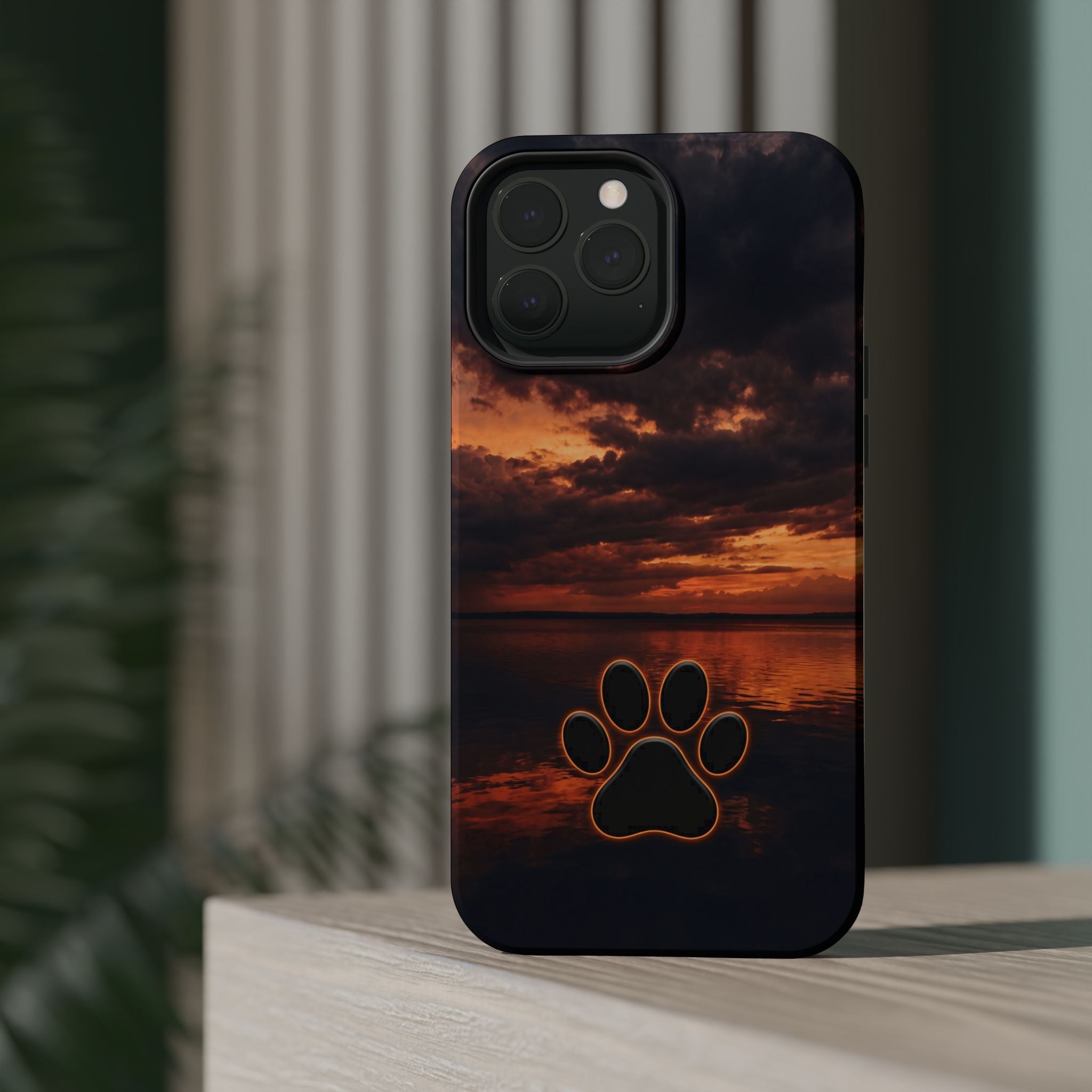Paw Sunset Magnetic Impact-Resistant Phone Case for iPhone and Samsung Galaxy series
