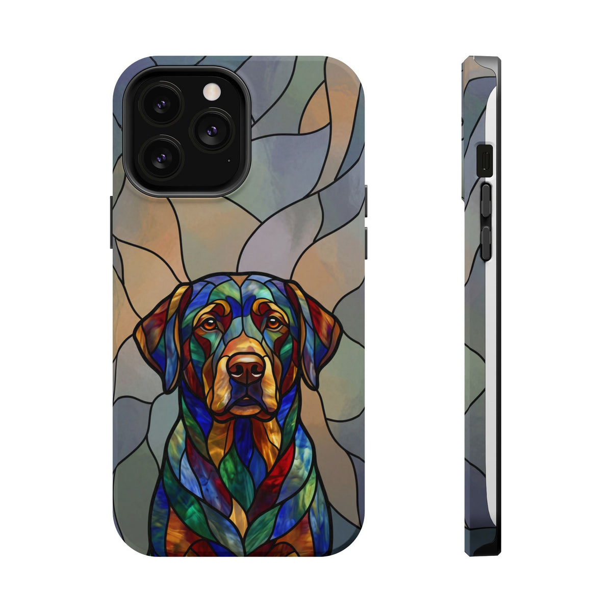 Stained Glass Labrador Phone Case — Tough Magnetic Case with Wireless Charging
