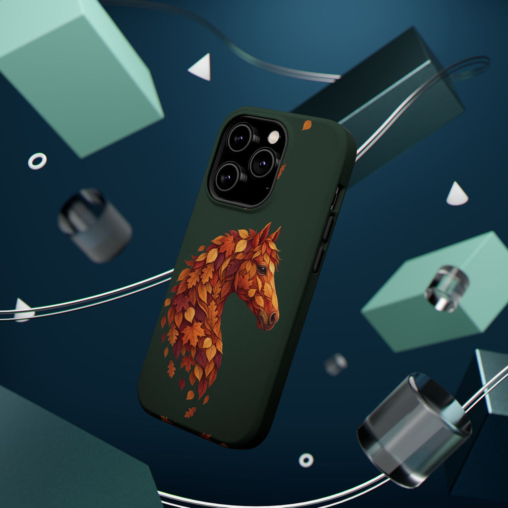 Autumn Leaves Horse Phone Case — Tough Magnetic Case with Wireless Charging