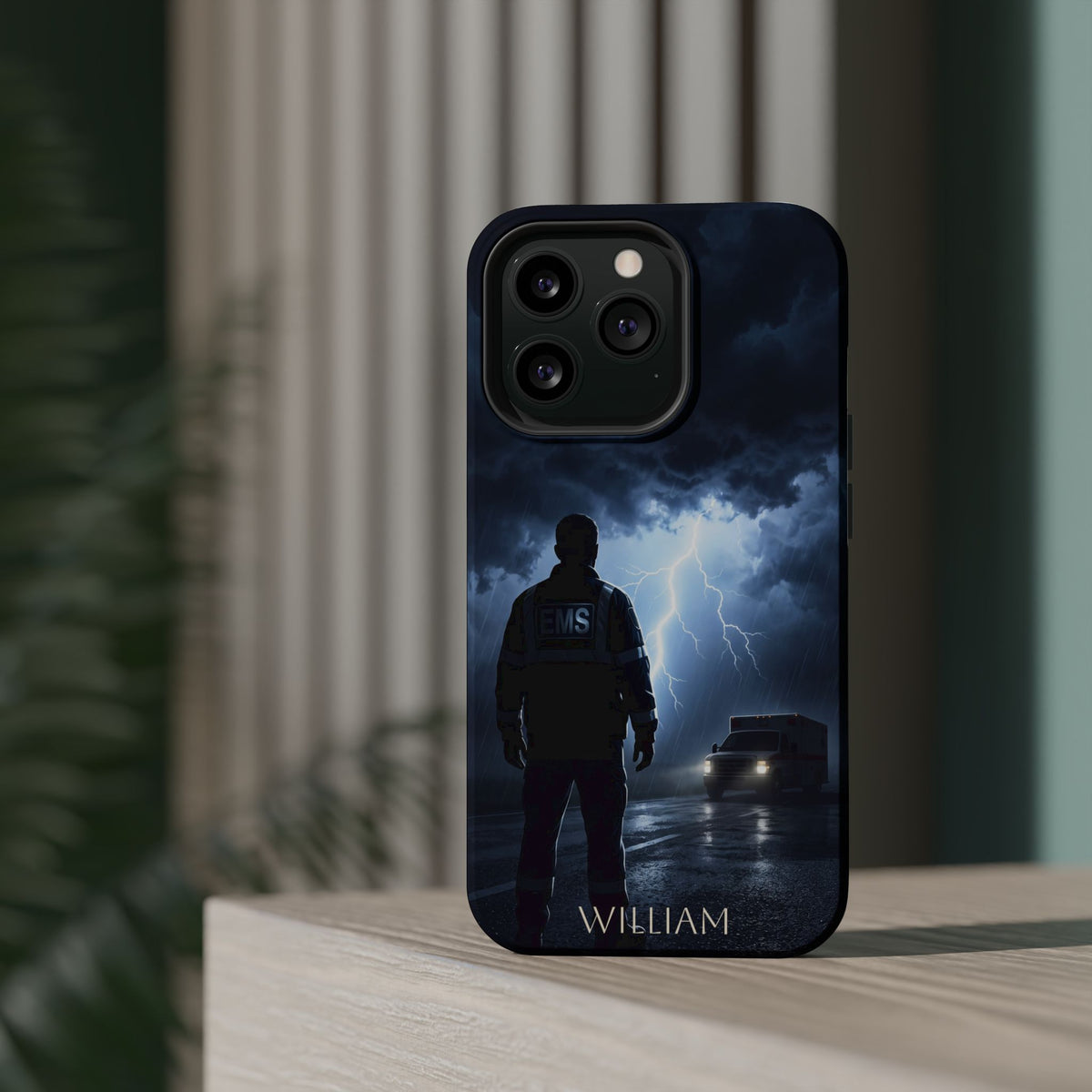 Personalized Lightning Storm EMS Phone Case — Wireless Charging Cover