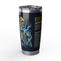 Electric Skeleton Miner 20 oz Tumbler — Energetic Miner Skull Travel Cup for Electricians