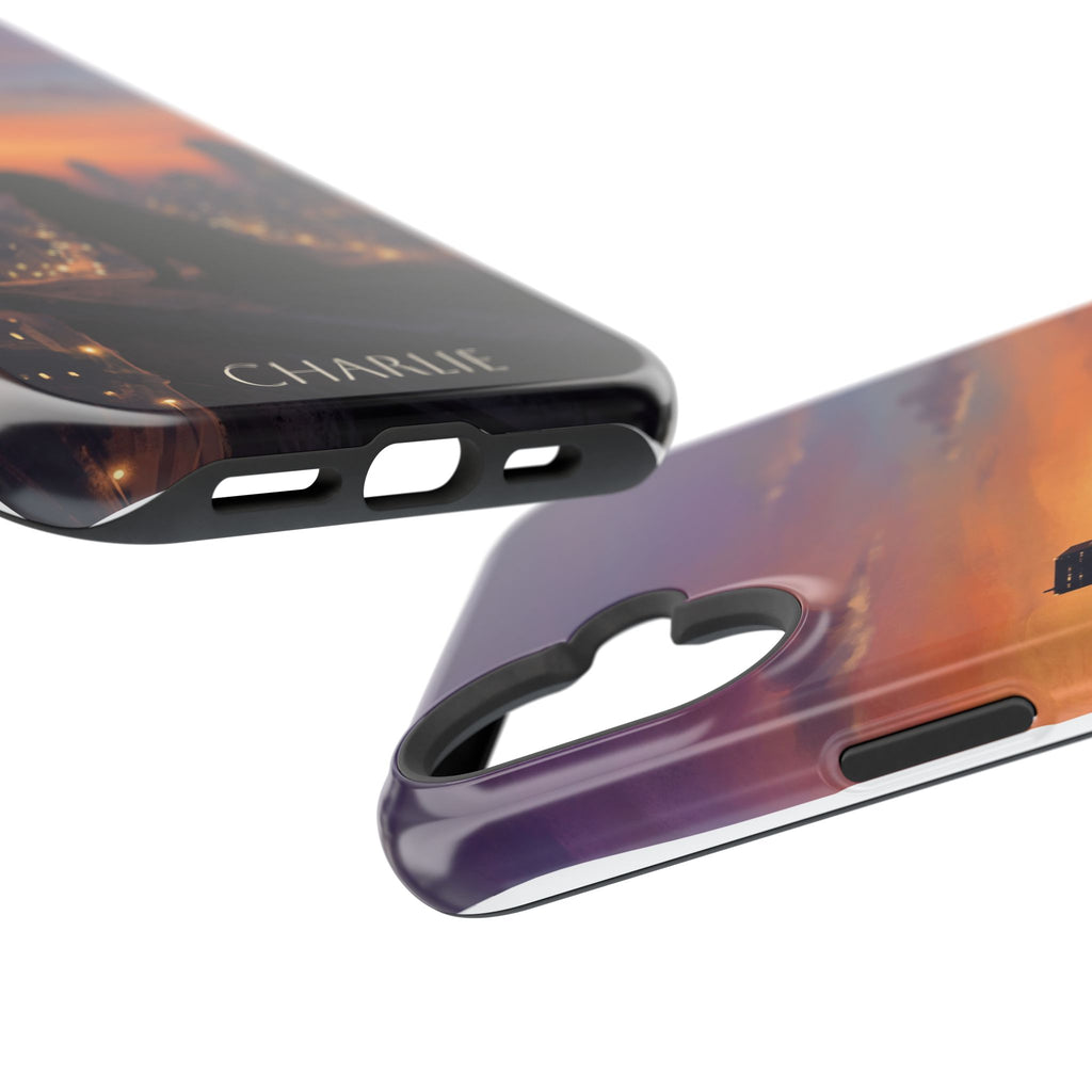 Personalized Golden Retriever City Skyline Phone Case — Wireless Charging Cover