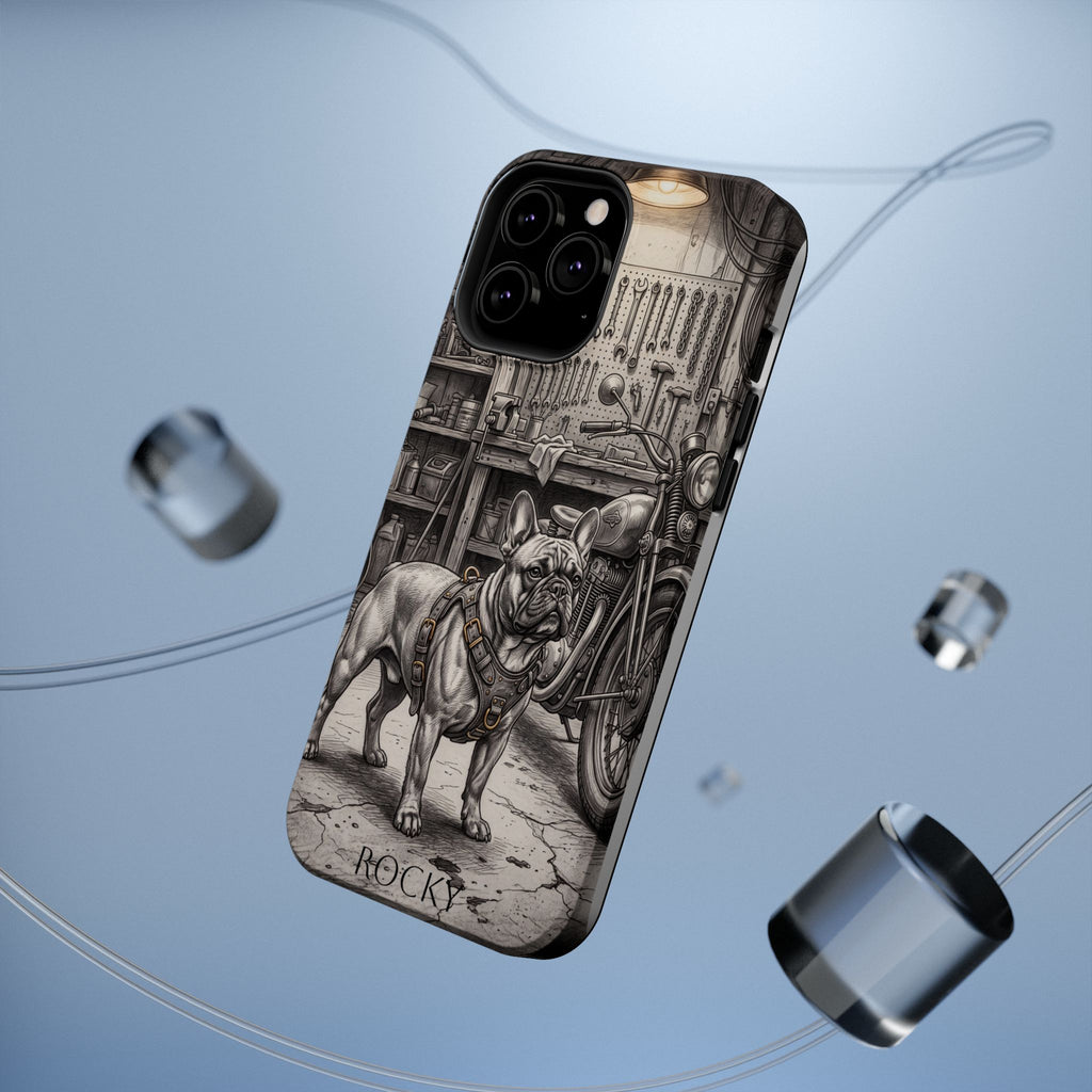 Personalized French Bulldog Vintage Street Phone Case — Wireless Charging Cover