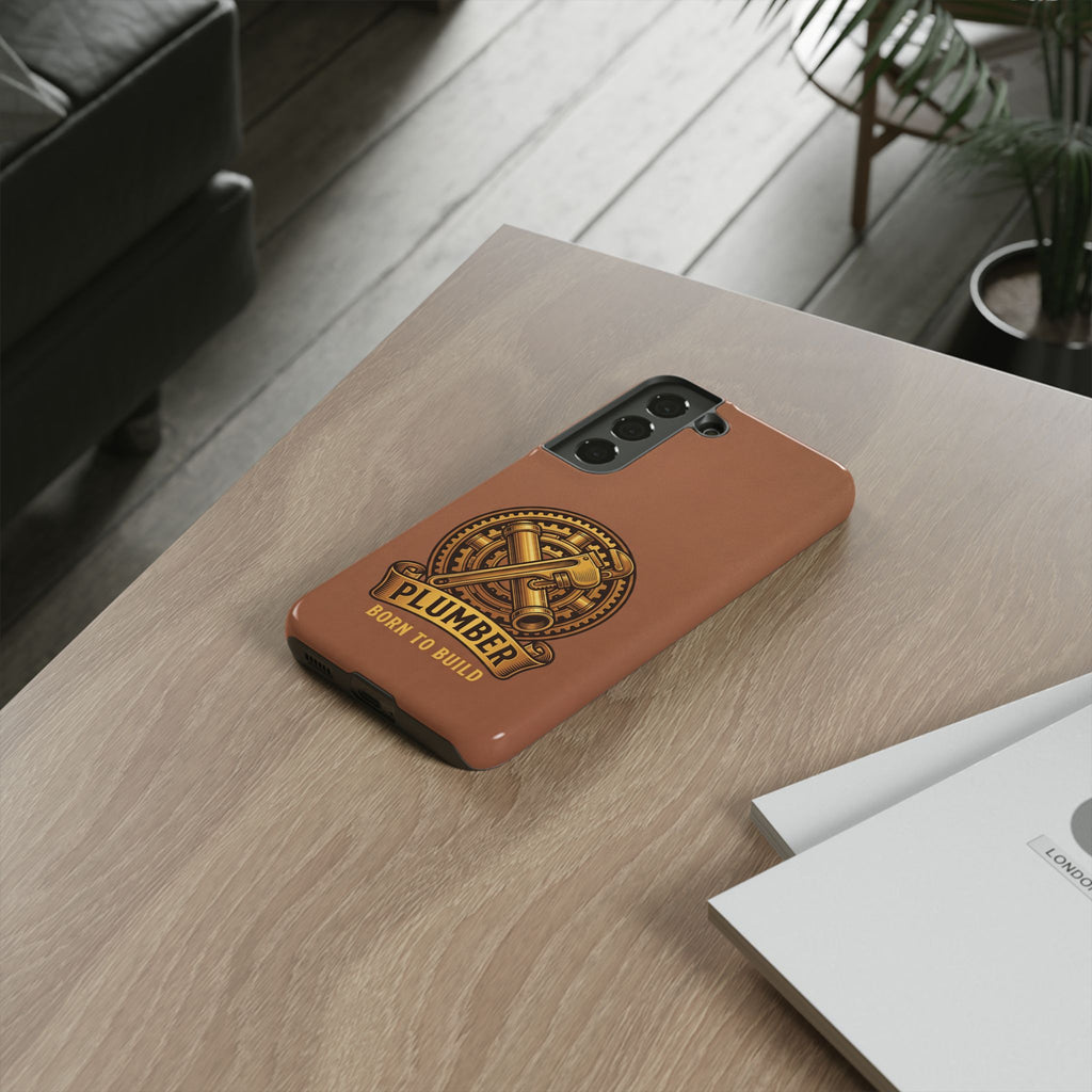 Plumber Born to Build Leather Phone Case - Samsung & iPhone Series