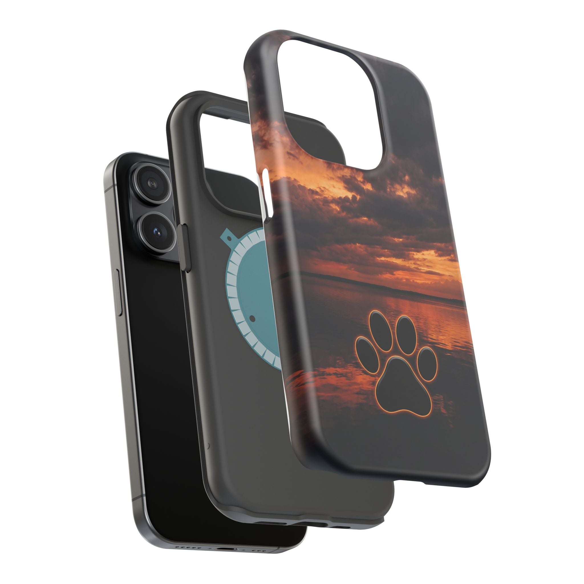 Paw Sunset Magnetic Impact-Resistant Phone Case for iPhone and Samsung Galaxy series