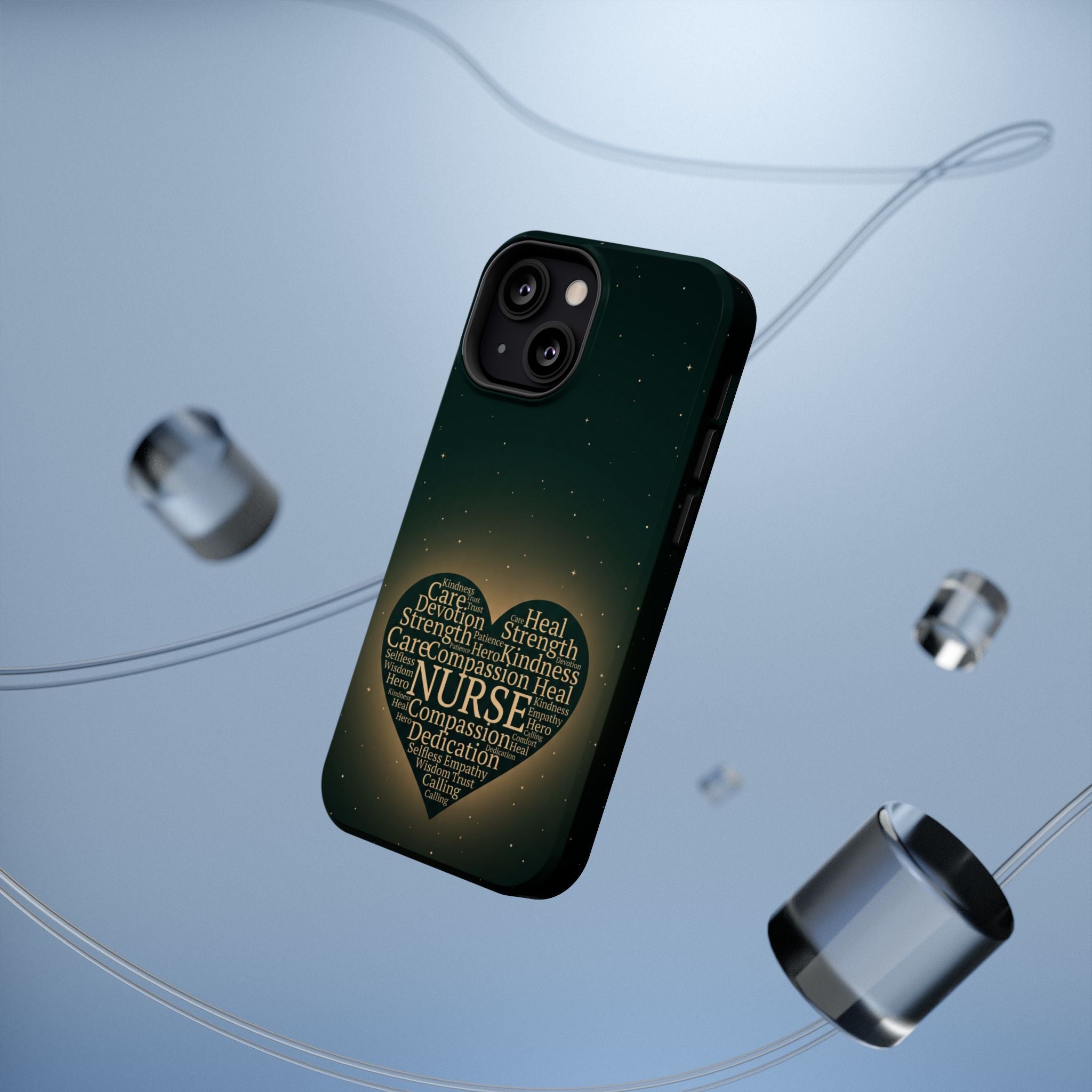 Nurse Heart Word and Art Phone Case — Impact-Resistant Wireless Charging Cover