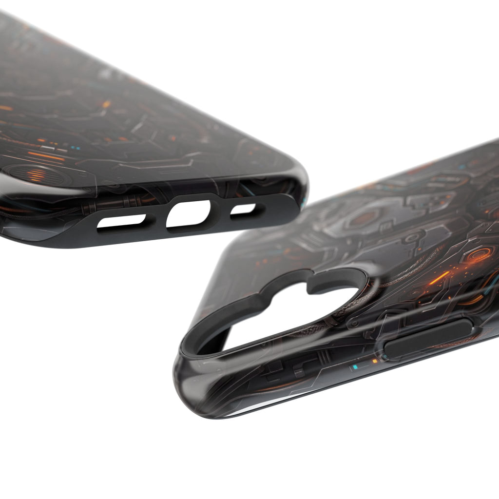 Mech Armor Phone Case — Industrial Circuit Wireless Charging Cover