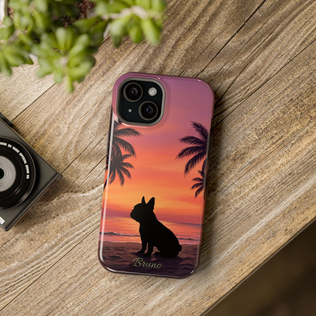 Personalized French Bulldog Tropical Beach Phone Case — Wireless Charging Cover