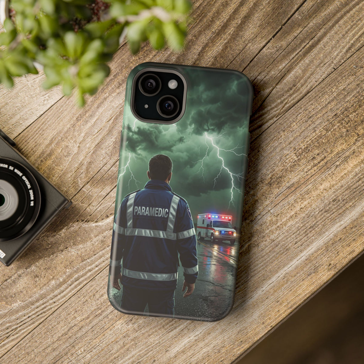 Paramedic Green Storm Phone Case — Magnetic Wireless Charging Cover