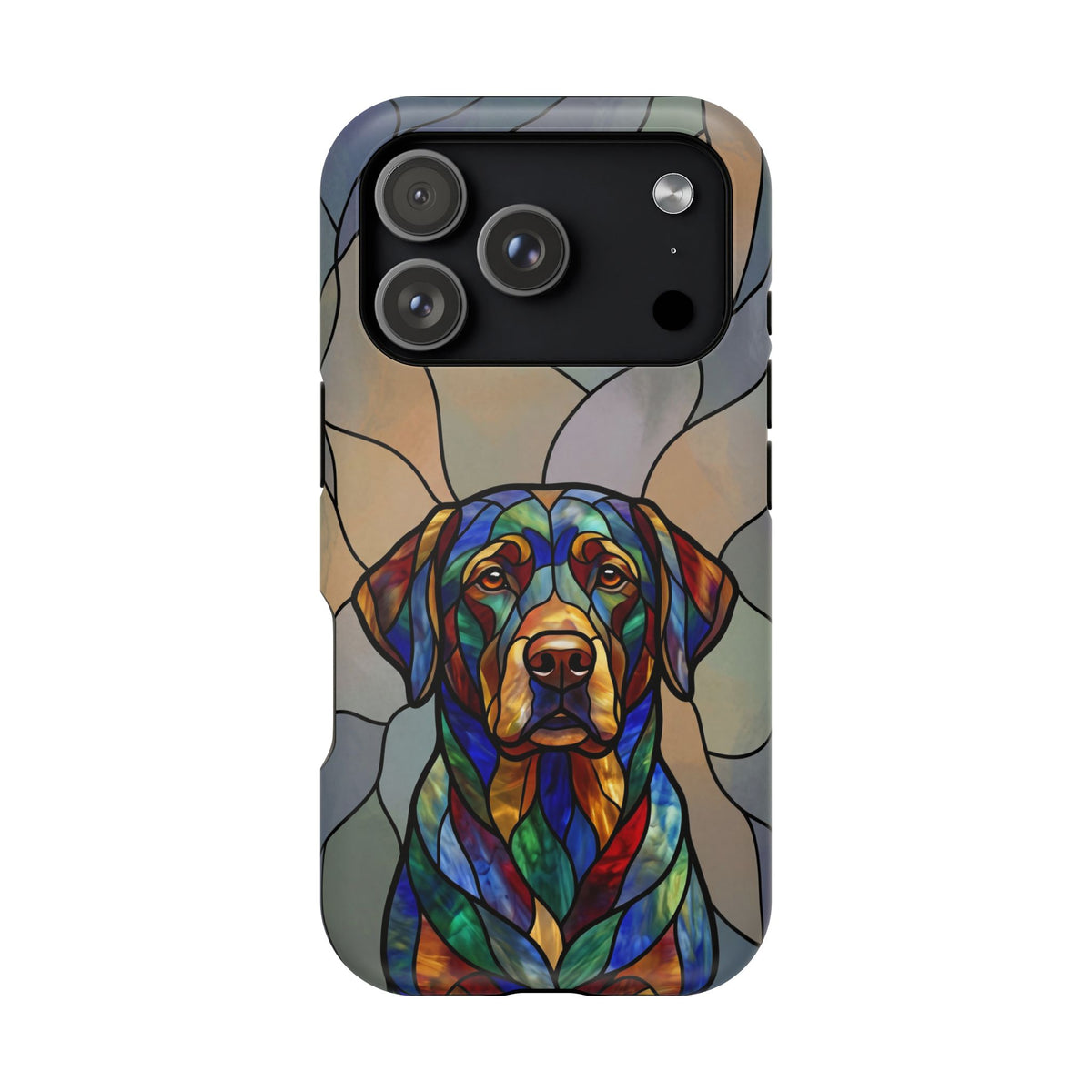 Stained Glass Labrador Phone Case — Tough Magnetic Case with Wireless Charging