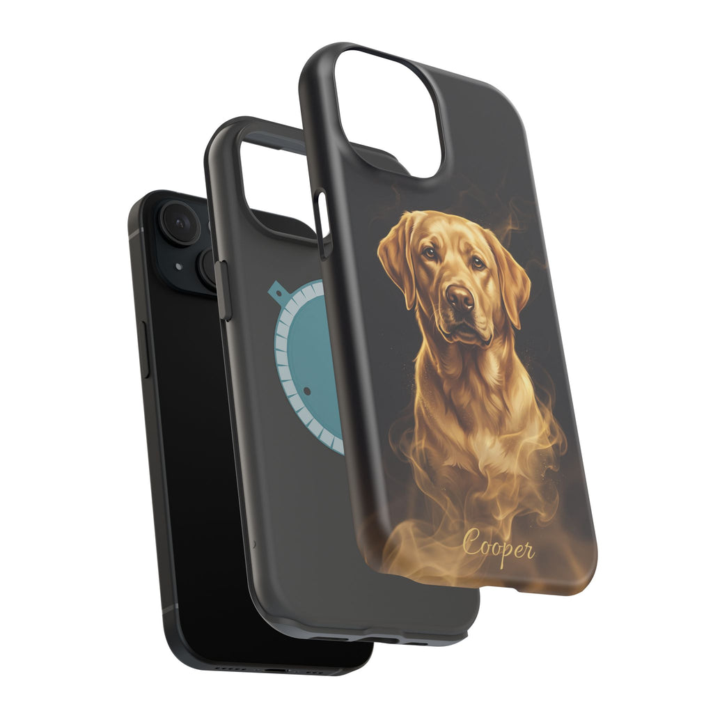 Personalized Gold Smoke Labrador Phone Case — Tough Magnetic Case with Wireless Charging