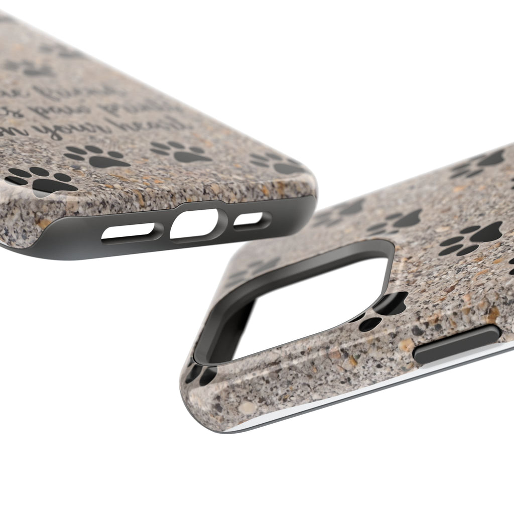 A True Friend Leaves Paw Prints Phone Case — Impact-Resistant Wireless Charging Cover