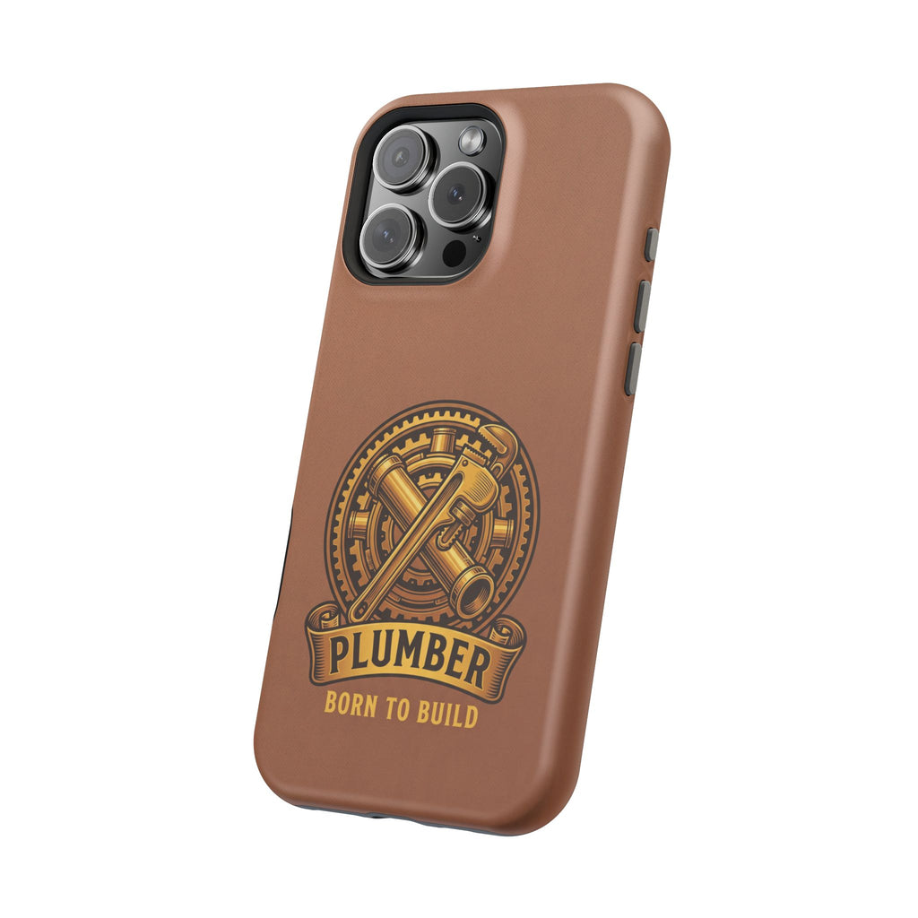 Plumber Born to Build Phone Case — Badge Wireless Charging Cover